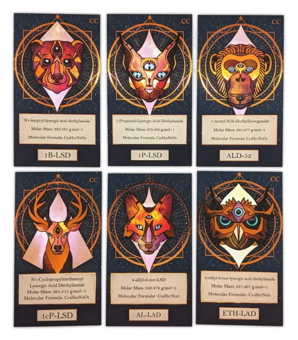 Lysergamide-cards-group-pic-scaled LSZ 150mcg Blotters